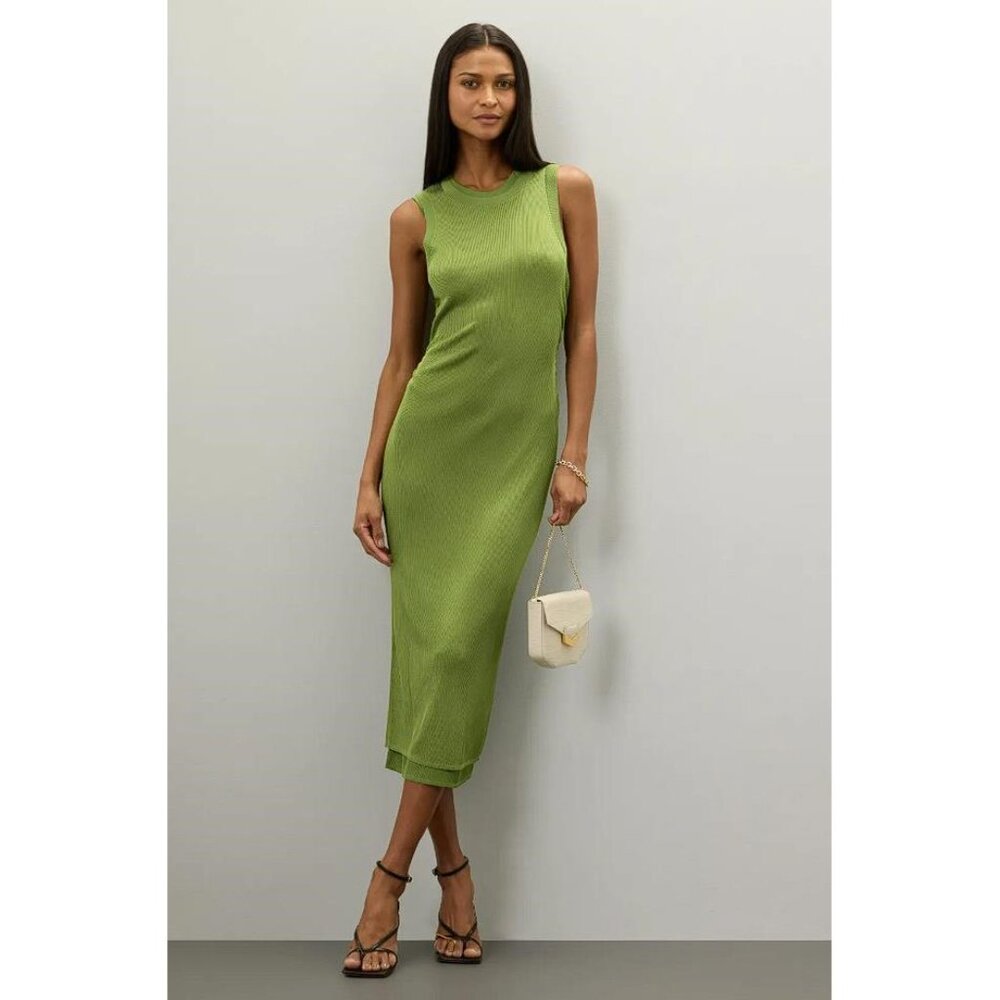 ATLEIN Women's Green Knit Midi Dress Size M